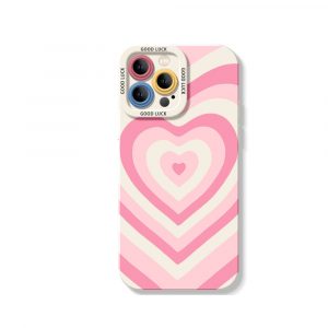 Retro Love Stripes Silicone Case for Apple iPhone Series