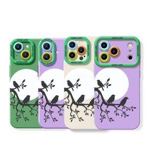 Charming Bird Silhouette Silicone Case for Apple iPhone Series