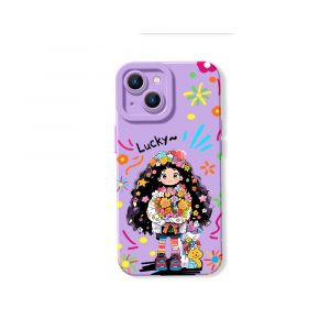 Lucky Flower Girl Charm Silicone Case for Apple iPhone Series