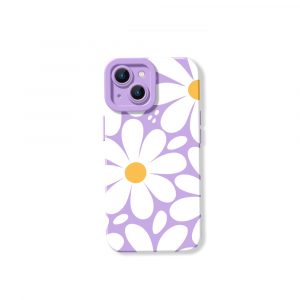 Retro Blossom Burst Silicone Case for Apple iPhone Series - iPhone 14, Lavender