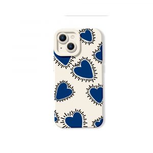 Radiant Blue Hearts Silicone Case for Apple iPhone Series