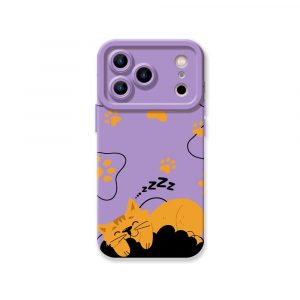 Cozy Cat Nap Paw Print Silicone Case for Apple iPhone Series