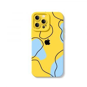 Abstract Waves Blue Silicone Case for Apple iPhone Series
