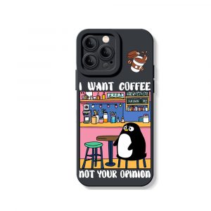 Penguin Cafe Vibes Silicone Case for Apple iPhone Series