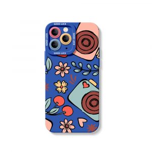 Cherry Blossom Camera Art Silicone Case for Apple iPhone Series