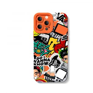 Vibrant Pop Culture Collage Silicone Case for Apple iPhone Series