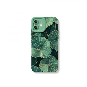 Tropical Lotus Leaf Silicone Case for Apple iPhone Series