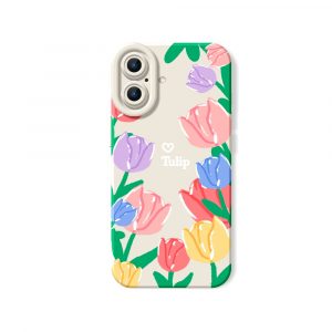 Colorful Tulip Blossom Silicone Case for Apple iPhone Series