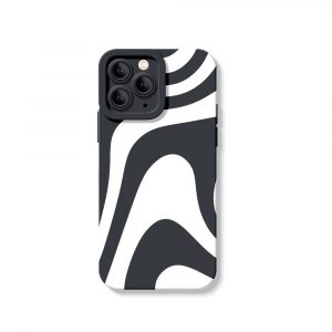 Monochrome Wave Pattern Silicone Case for Apple iPhone Series