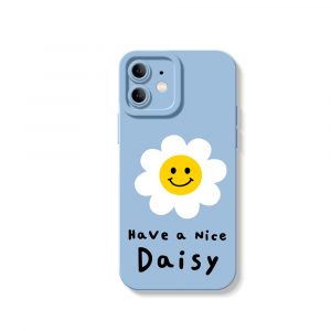 Sunny Smiley Daisy Silicone Case for Apple iPhone Series