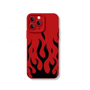 Flame Wave Design Silicone Case for Apple iPhone Series