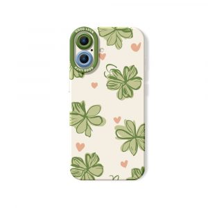 Four-Leaf Clover Charm Silicone Case for Apple iPhone Series