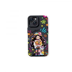 Lucky Flower Girl Charm Silicone Case for Apple iPhone Series