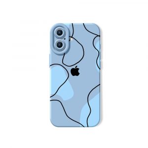 Abstract Waves Blue Silicone Case for Apple iPhone Series