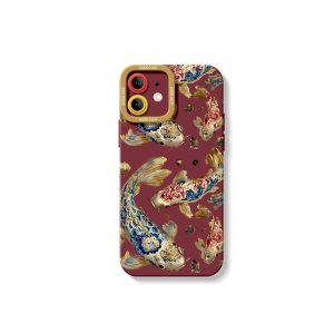 Floral Golden Art Silicone Case for Apple iPhone Series