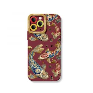 Floral Golden Art Silicone Case for Apple iPhone Series