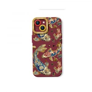 Floral Golden Art Silicone Case for Apple iPhone Series