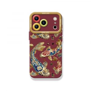Floral Golden Art Silicone Case for Apple iPhone Series