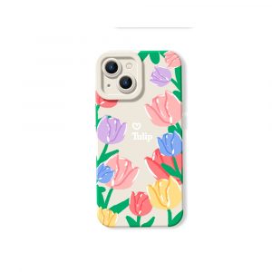 Colorful Tulip Blossom Silicone Case for Apple iPhone Series