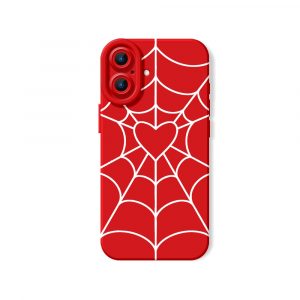 Heart Web Red Silicone Case for Apple iPhone Series