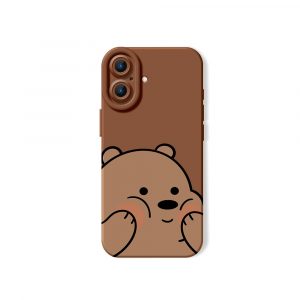 Cheerful Bear Hug Silicone Case for Apple iPhone Series