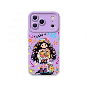 Lucky Flower Girl Charm Silicone Case for Apple iPhone Series