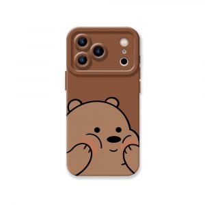 Cheerful Bear Hug Silicone Case for Apple iPhone Series