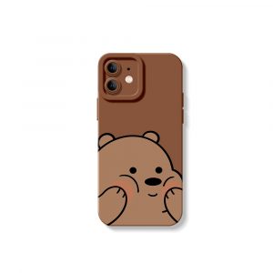 Cheerful Bear Hug Silicone Case for Apple iPhone Series