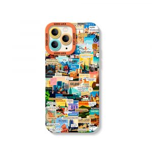 World Travel Collage Silicone Case for Apple iPhone Series