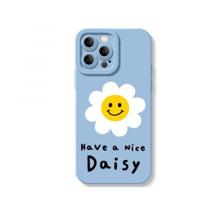 Sunny Smiley Daisy Silicone Case for Apple iPhone Series