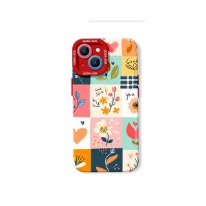 Floral Patchwork Charm Silicone Case for Apple iPhone Series