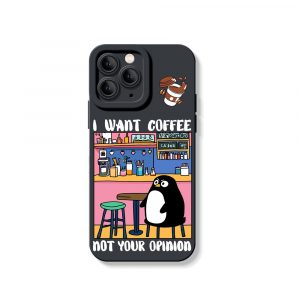 Penguin Cafe Vibes Silicone Case for Apple iPhone Series