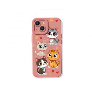 Charming Kawaii Kittens Silicone Case for Apple iPhone Series