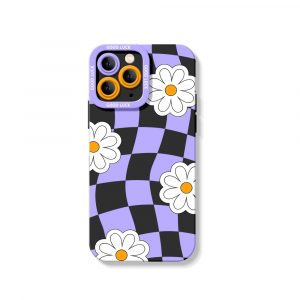 Checkered Daisy Dreams Silicone Case for Apple iPhone Series