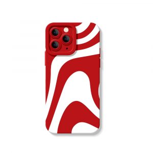 Monochrome Wave Pattern Silicone Case for Apple iPhone Series