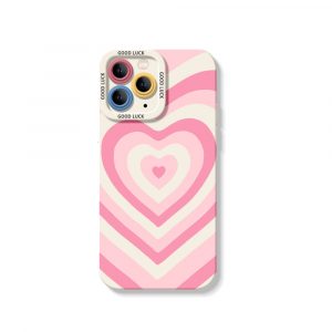 Retro Love Stripes Silicone Case for Apple iPhone Series