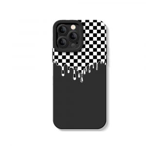 Dripping Checkered Wonderland Silicone Case for Apple iPhone Series