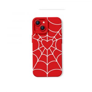 Heart Web Red Silicone Case for Apple iPhone Series