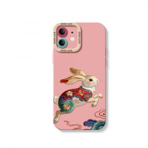 Vibrant Rabbit Art Silicone Case for Apple iPhone Series