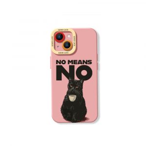 Charming Cat No Means No Design Silicone Case for Apple iPhone Series