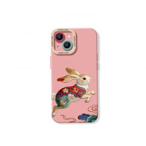 Vibrant Rabbit Art Silicone Case for Apple iPhone Series