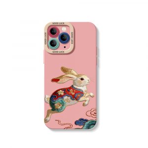 Vibrant Rabbit Art Silicone Case for Apple iPhone Series