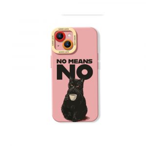 Charming Cat No Means No Design Silicone Case for Apple iPhone Series