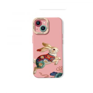 Vibrant Rabbit Art Silicone Case for Apple iPhone Series