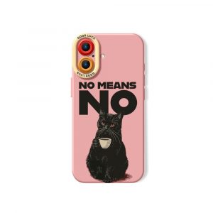 Charming Cat No Means No Design Silicone Case for Apple iPhone Series