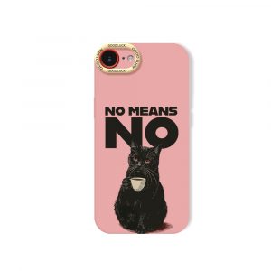 Charming Cat No Means No Design Silicone Case for Apple iPhone Series
