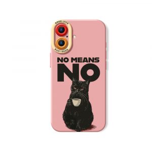 Charming Cat No Means No Design Silicone Case for Apple iPhone Series