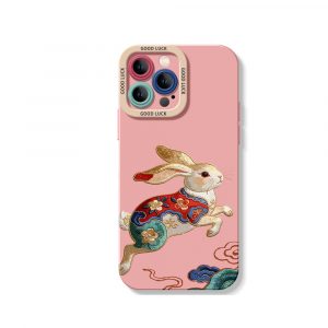 Vibrant Rabbit Art Silicone Case for Apple iPhone Series