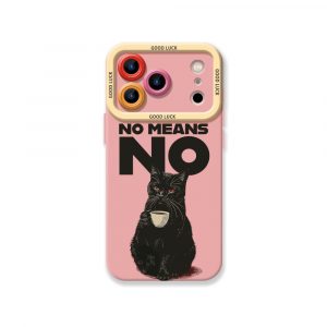 Charming Cat No Means No Design Silicone Case for Apple iPhone Series