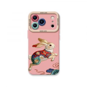 Vibrant Rabbit Art Silicone Case for Apple iPhone Series